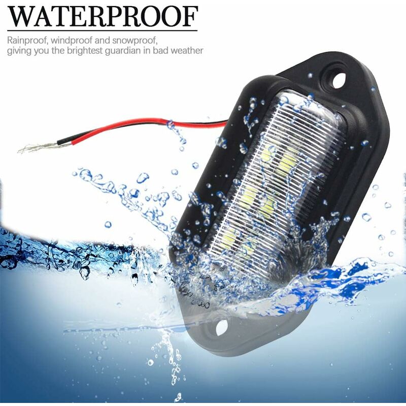 2 pcs LED License Plate Light Universal 6 Smd2835 Convenience Courtesy Door Step Lamp Light For Trailers Rv Trucks