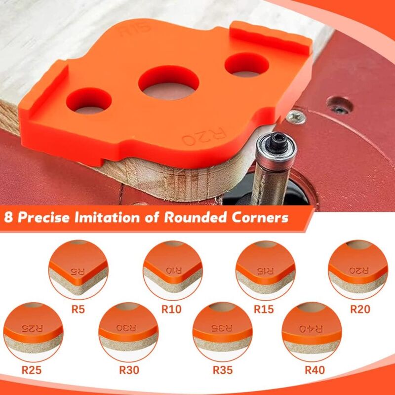 4 pcs Alloy Radius ROuter Jig, R5 - R40 Woodworking ROuter Jig On Table, Corner Radius ROuting Accessories For