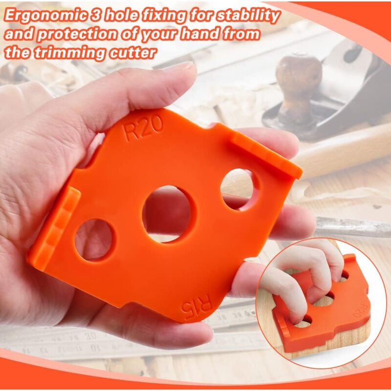 4 pcs Alloy Radius ROuter Jig, R5 - R40 Woodworking ROuter Jig On Table, Corner Radius ROuting Accessories For