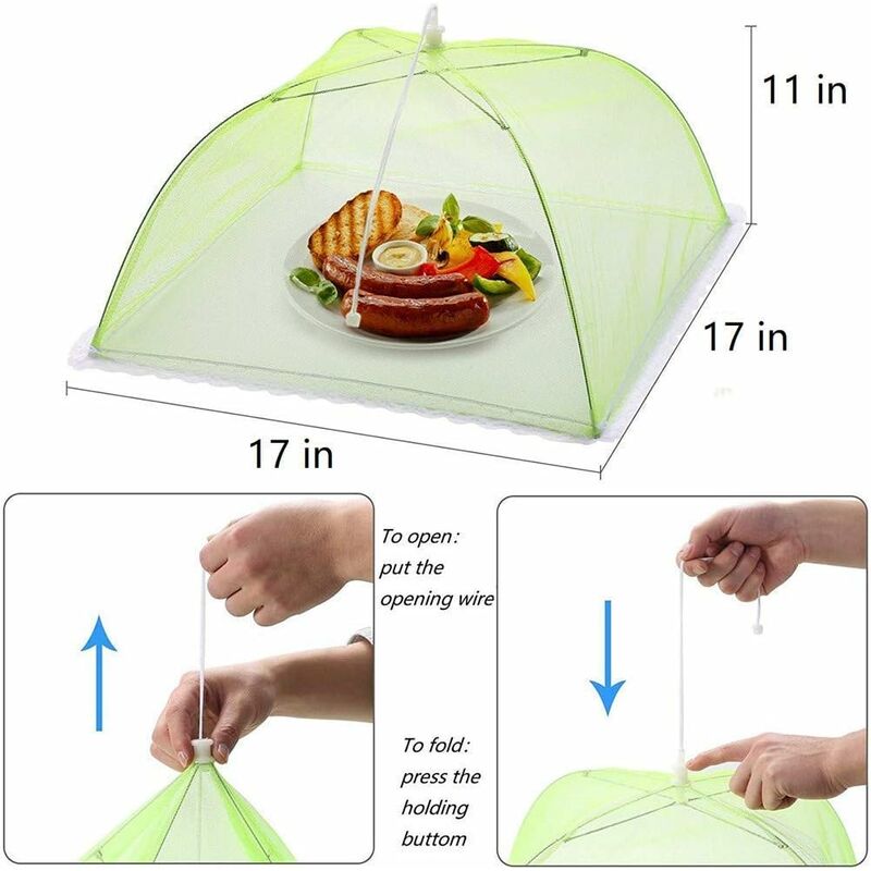 4 pcs Food Cover/Insect Proof Food Cover/Food Tent/Folding Food Cover Mesh Screen Umbrellas, Bbq And More - 4 Colors