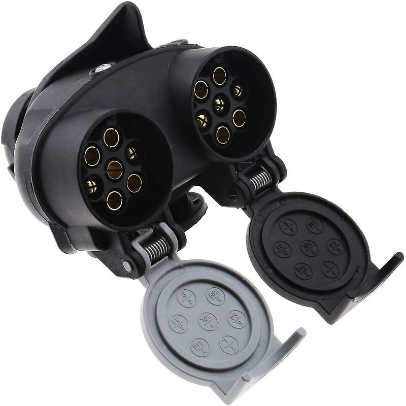 13 To 7 Pin Trailer Socket 12N 12S Dual Adapter Converter European Plug For Car Trailer Truck Towbar 12V Waterproof