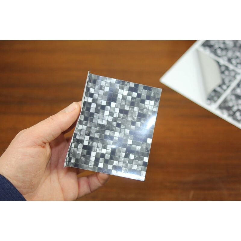 24X Tile Sticker For Bathroom And Kitchen 10 X 10Cm Black White Mosaic 2D Film Adhesive Stickers For Tiles For Wall