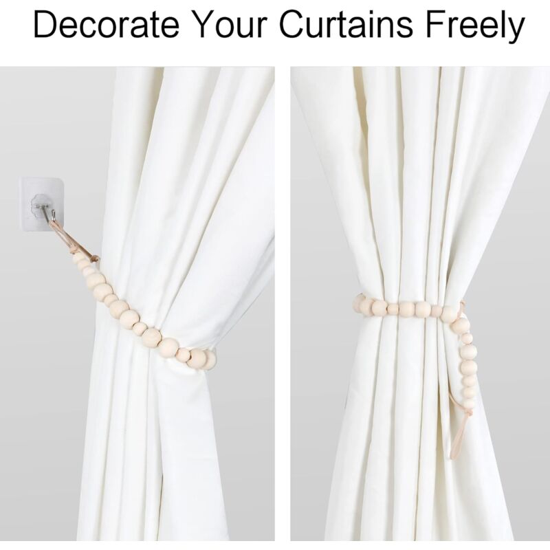 2 Pieces Bohemian Curtain Holdbacks, Curtain Tiebacks, Curtain Holdbacks - For Wall, Farmhouse, Window, Bedroom, Dining