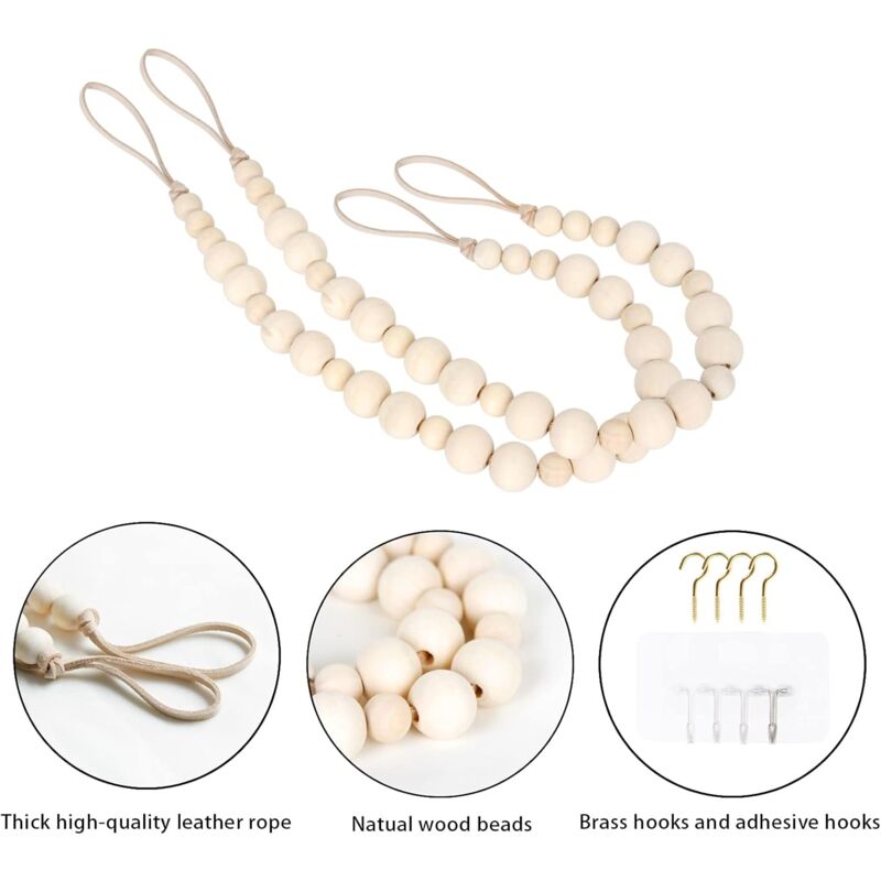 2 Pieces Bohemian Curtain Holdbacks, Curtain Tiebacks, Curtain Holdbacks - For Wall, Farmhouse, Window, Bedroom, Dining