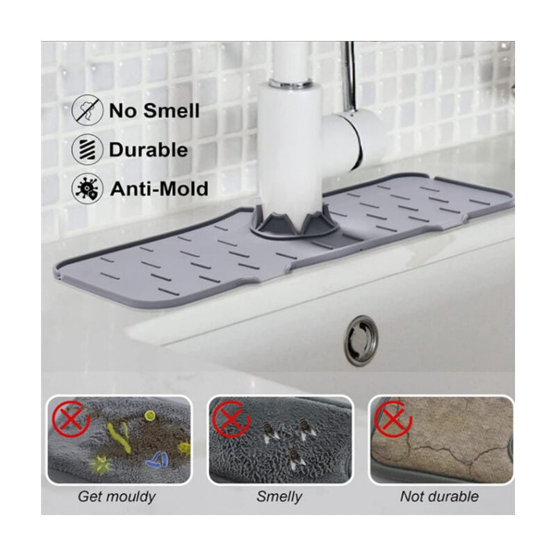 Silicone Faucet Handle, Faucet Sink Splash Guard, Splash Guard For Kitchen, Bathroom, Sink Mat, Dish Drying Mat, Dish