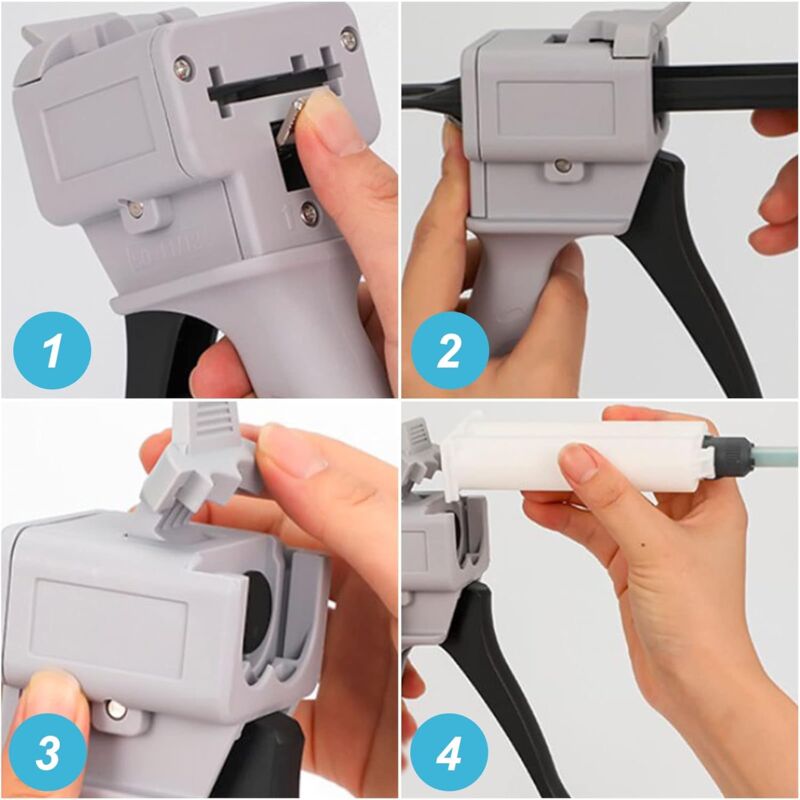 50Ml Epoxy Dispenser Gun, Ab Epoxy Glue Gun Handle Applicator For Mixing Glue, 1:1 And 2:1 Ratios (Gun)