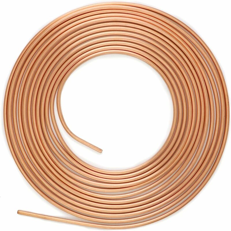 7.6M Brake Copper Hose, Brake Pipe Tube, Od 4.76Mm, Id 3.3Mm With 16 Nuts