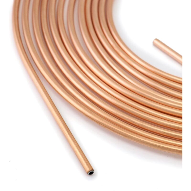 7.6M Brake Copper Hose, Brake Pipe Tube, Od 4.76Mm, Id 3.3Mm With 16 Nuts