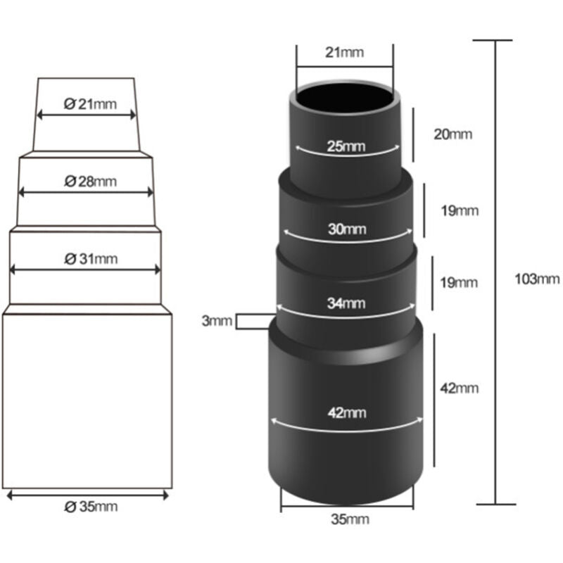 6 pcs Vacuum Hose Adapters, Vacuum Hose End Connector Adapters For Universal Shop Vacuums