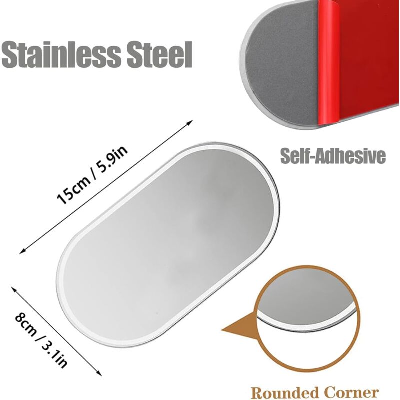 Car Sun Visor Mirror, Vehicle Makeup Mirror, Self-Adhesive Vanity Mirror For Truck, Suv (Oval)