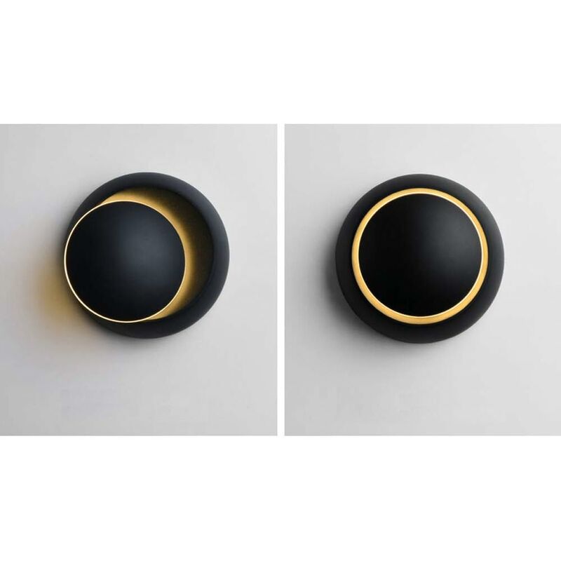 Indoor Wall Lights Warm White LED Wall Lamp 5W Modern Wall Light Warm White Creative Eclipse 2 In 1 Iron Wall Sconce