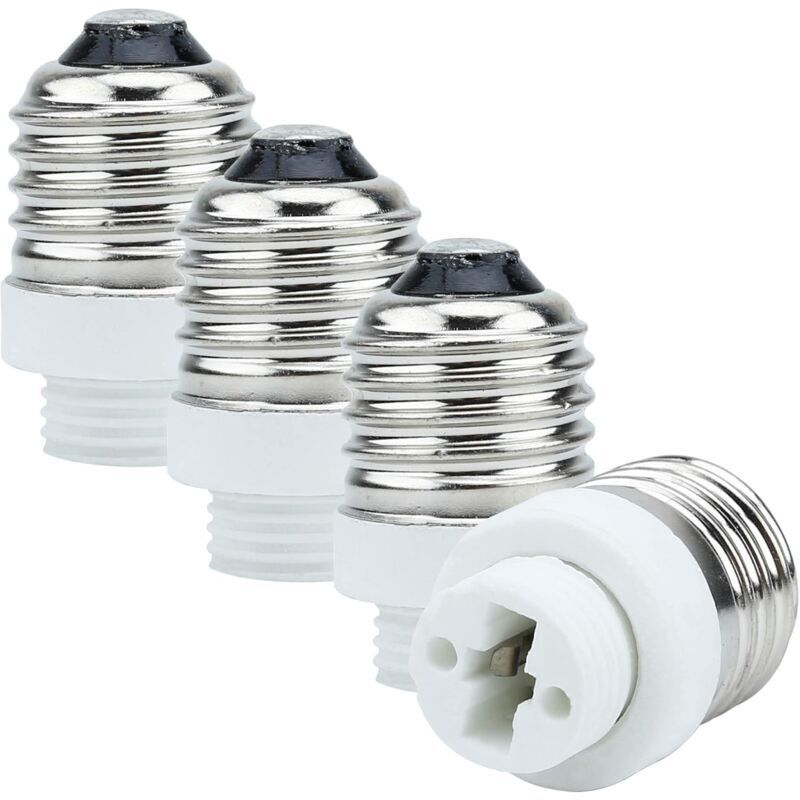 4X Lamp Socket Adapter E27 To G9 In White - 4 pcs Set Reformatting Converters For Lamp Sockets For Incandescent, LED,