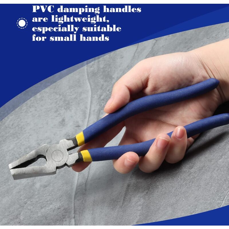 8" Flat Jaw Glass Pliers - Stained Glass Pliers - Durable Glass Breaking Tool - Heavy Duty Glass Pliers For Tile Work