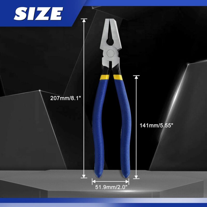 8" Flat Jaw Glass Pliers - Stained Glass Pliers - Durable Glass Breaking Tool - Heavy Duty Glass Pliers For Tile Work