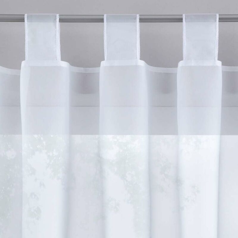 2 pcs Set Sheer Curtains With Tab Top - Floral Printed Voile Curtain - Window Treatment For Bedroom, Living ROom, Kids