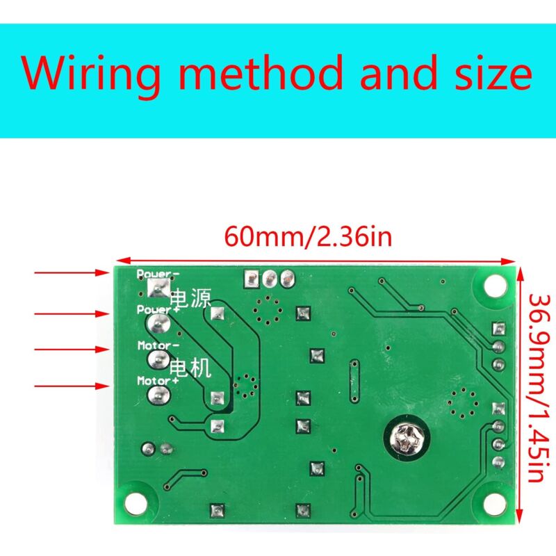 Speed Regulator 12V,Dc Motor Speed Controller (Pwm) Adjustable Reversible Switch Dc Speed, 6V 12V 24V Dc Motor Inverter