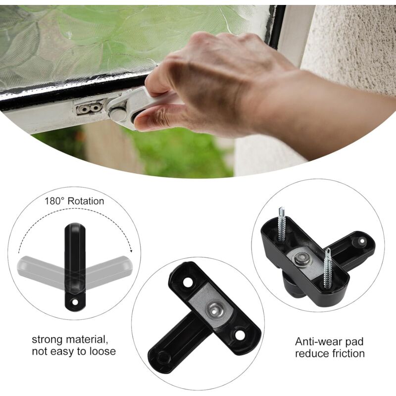 Sash Jammer Additional Window Lock, 4 Door Window Locks Block Aluminum Alloy With 8X Screws, Home Security, Child