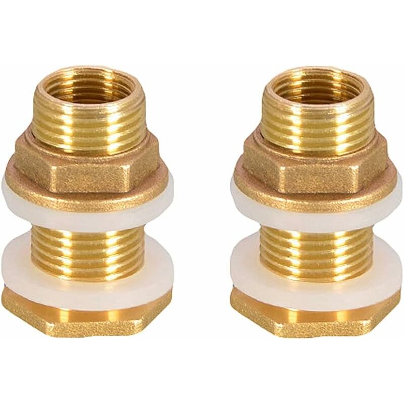 1/2 Brass Water Tank Water Pipe Connector 2 pcs 4.2Cm Brass Water Tank Socket 1/2 Inch Brass Water Connector For Rain
