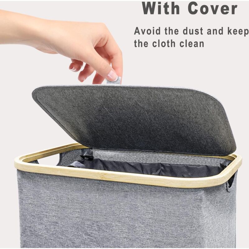 100L Laundry Basket With Lid Laundry Hamper With Handles Dirty Laundry Basket, Laundry Bin Laundry Basket Foldable