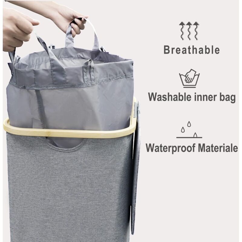 100L Laundry Basket With Lid Laundry Hamper With Handles Dirty Laundry Basket, Laundry Bin Laundry Basket Foldable