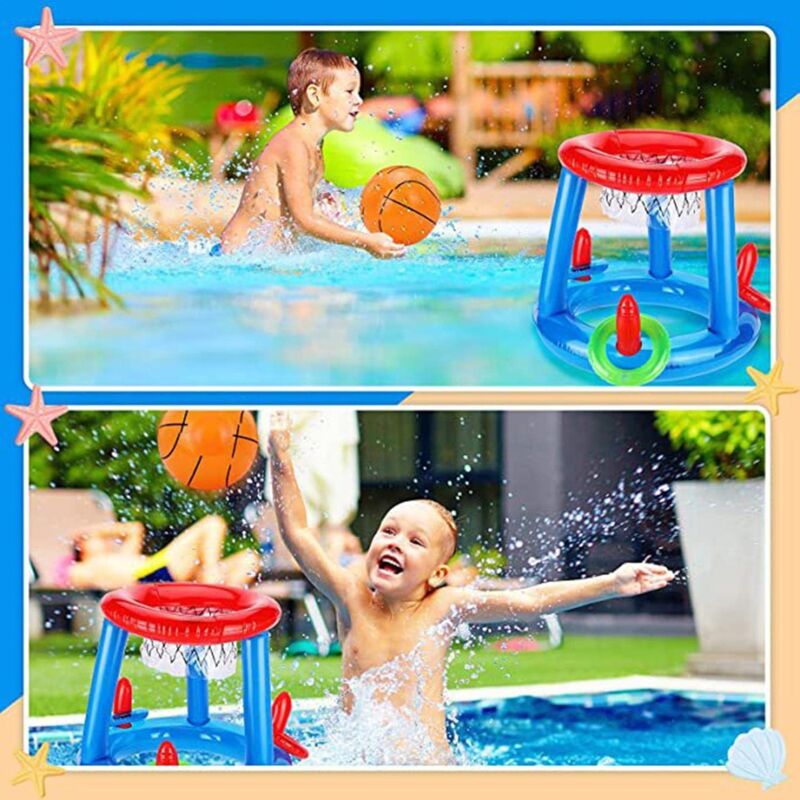 Pool Basketball Hoop - Inflatable Basketball Stand For Swimming Pool Floating Pool Basketball Outdoor Water Game Summer