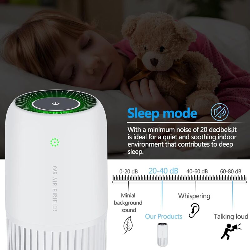 Air Purifier With True Hepa Filter With Uv-C Light, Mini Air Purifier Removes 99.97% Of Smoke Allergens Dust, Air