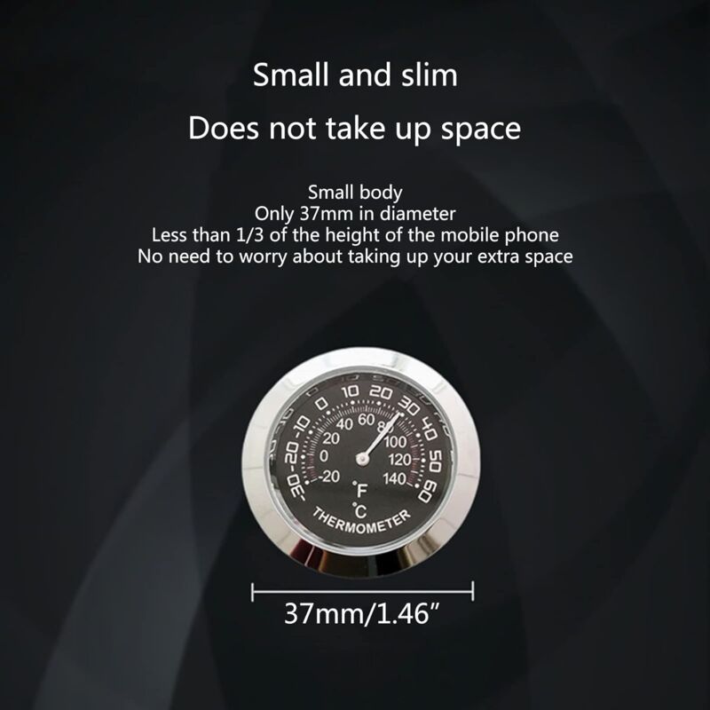 Auto Car Vehicle Thermometer/Hygrometer Clock Mini Small Classic DAshboard Thermometer Car Cool Decoration Metal Alloy