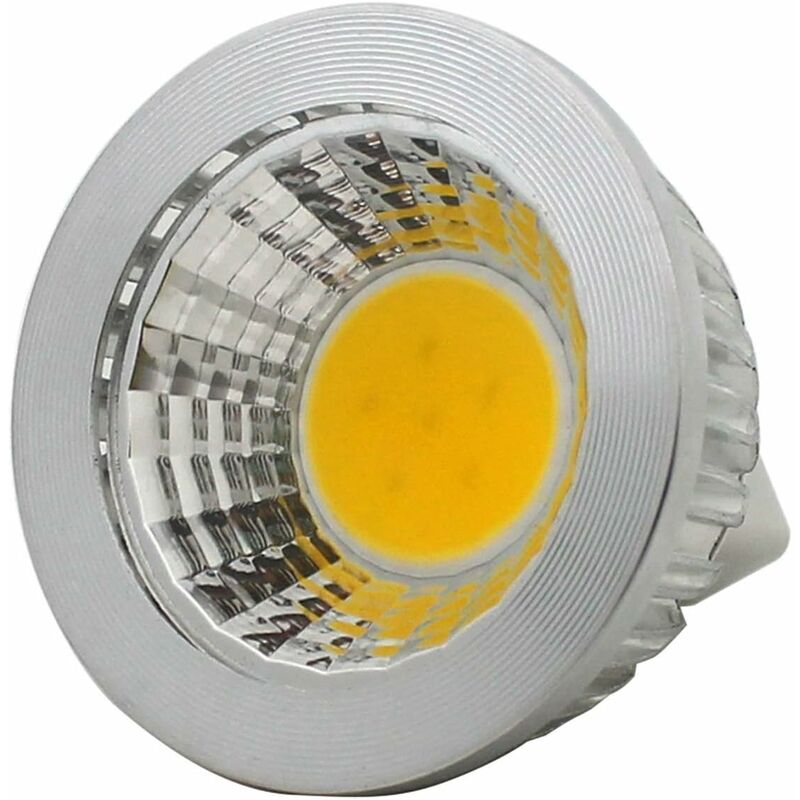 6 Units, Mr16/Gu5.3 Cob LED Bulb, 3W / 210Lm, Dc 12V, Warm White 2700K, Equivalent To 20W Halogen Bulb, Ø50X52, 90°