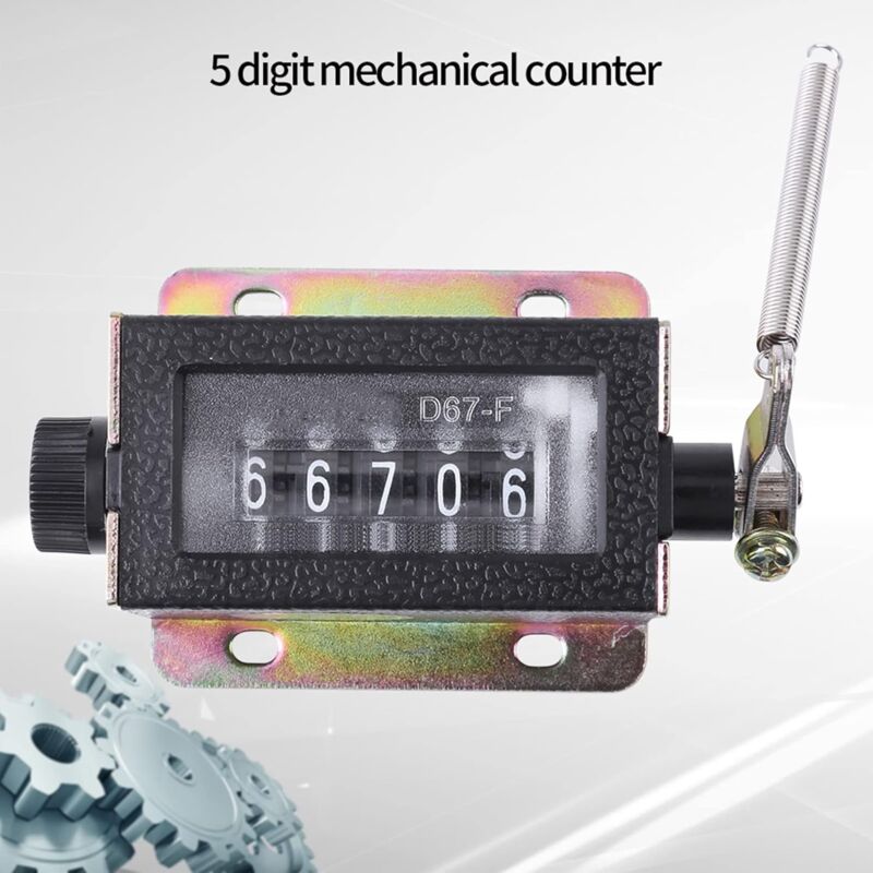 Digit Counter, Digit Display, D67‑F 5 Digit Mechanical Reset Manual Stroke Tally Counter