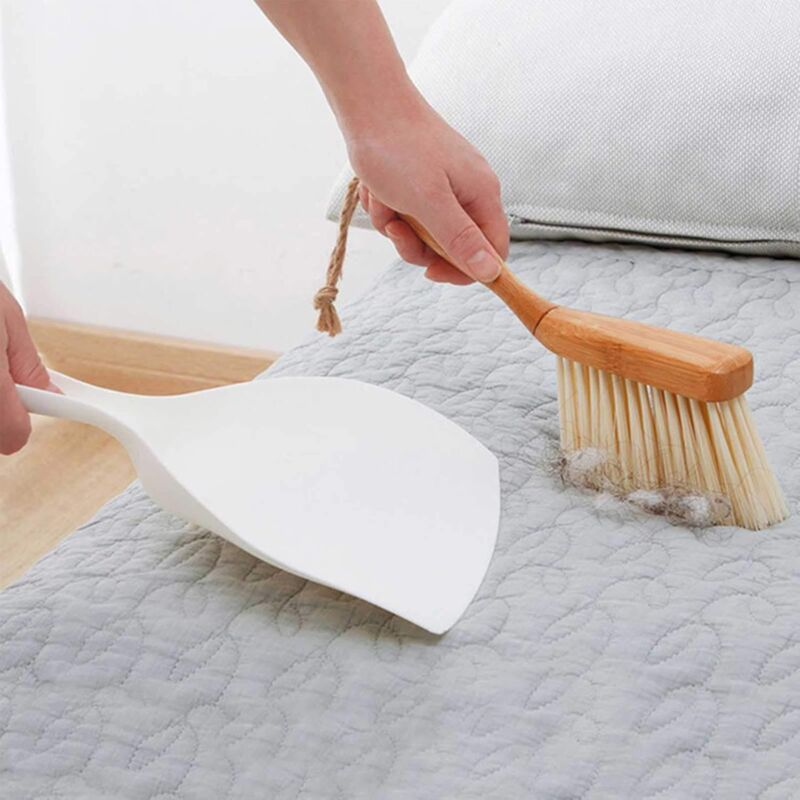 Mini Dustpan, 2 Pack Portable Wooden Dustpan And Brush, Small Multi-Function Broom For Sofas, Desk, Keyboards And Car,