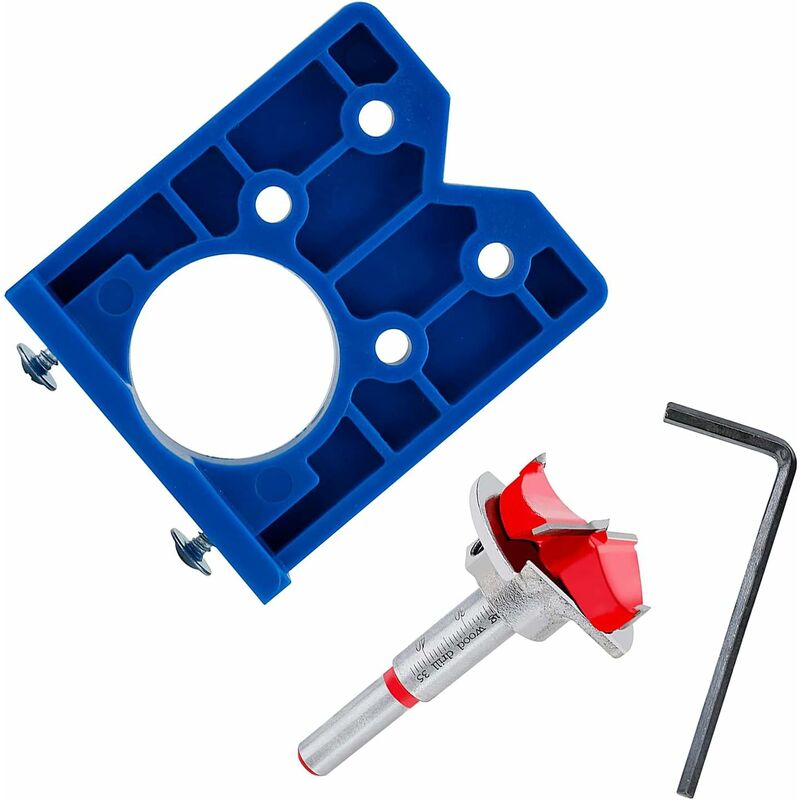 1 pcs Hinge Jig Drill Bit Sets, Hole Locator Bits, Drilling Jig For Hinges (35Mm Hinge Drilling Jig + Drill Bit Set)