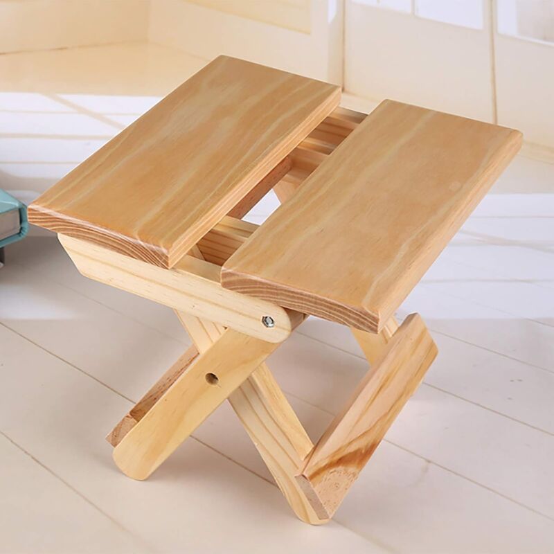 Solid Wood Folding Step Stool For Home, Play, Fishing, Garden, 24X19X17.8 Cm