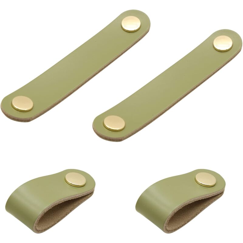 4 pcs Leather Handle Furniture Knobs Leather Handles Window Leather Door Knobs Wardrobe Door Knobs For Cabinets