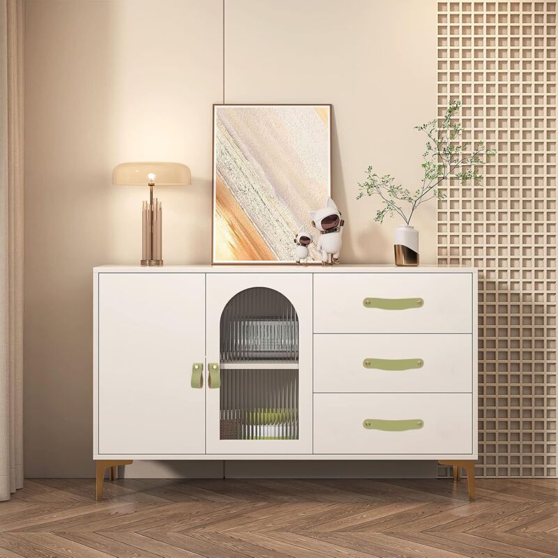 4 pcs Leather Handle Furniture Knobs Leather Handles Window Leather Door Knobs Wardrobe Door Knobs For Cabinets