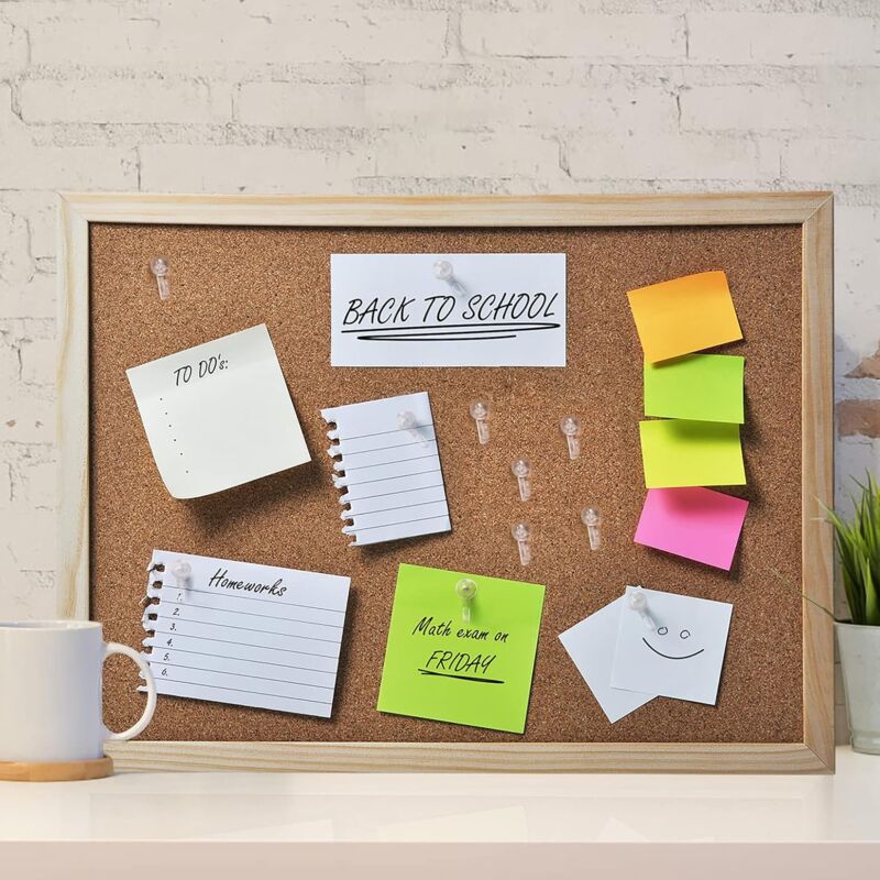 50 pcs Clear Push Pins Thumbtacks Hanging Hooks Plastic Wall Hooks For Cork Board Map Photos Calendar Home School