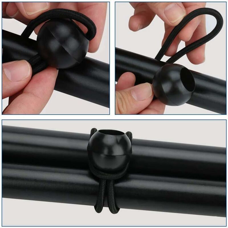 12 pcs Black Tarpaulin Bungees Balls Tarp Bungee Cord For Banner, Tarpaulins, Pavilions, Tents, Tent Bungee Hooks,