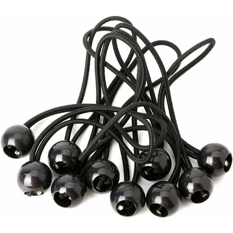 12 pcs Black Tarpaulin Bungees Balls Tarp Bungee Cord For Banner, Tarpaulins, Pavilions, Tents, Tent Bungee Hooks,