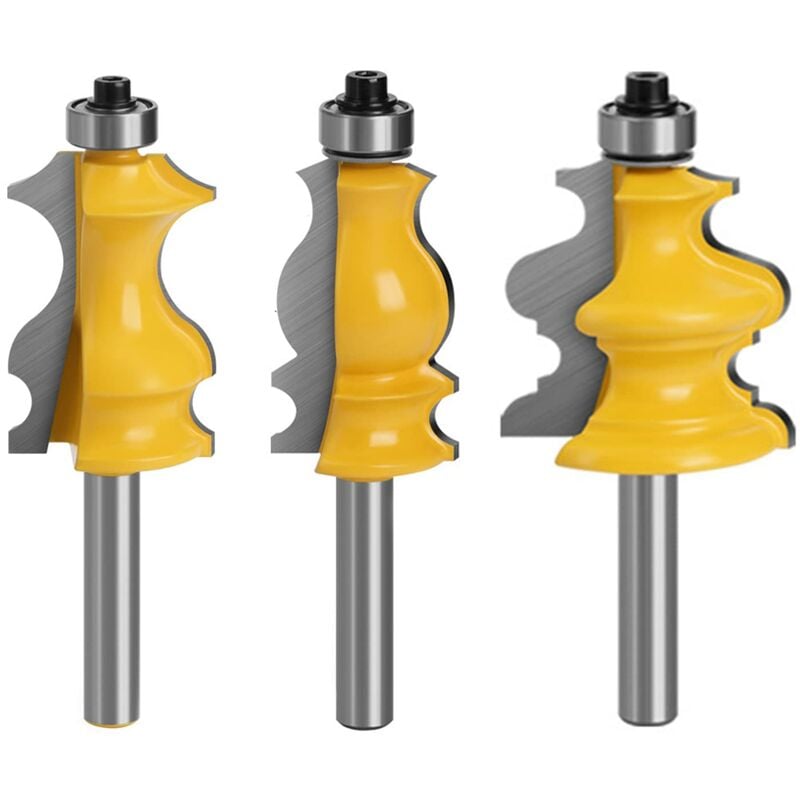 3 pcs 8Mm ROuter Bits, ROuter Bits, Woodworking Tools, Engraving Machines, Cutting Machine Tools, For Cutting Wood (8Mm)