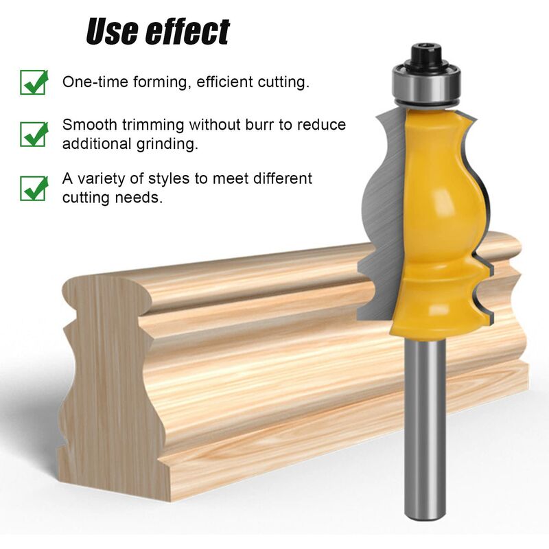 3 pcs 8Mm ROuter Bits, ROuter Bits, Woodworking Tools, Engraving Machines, Cutting Machine Tools, For Cutting Wood (8Mm)