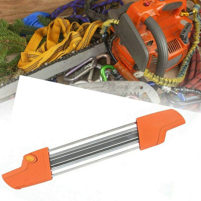 2 In 1 Easy File Chainsaw Chain Sharpener 3/8"/4.0Mm, Chainsaw Pitch Fast Teeth Sharpening Set With Handles, Fits All