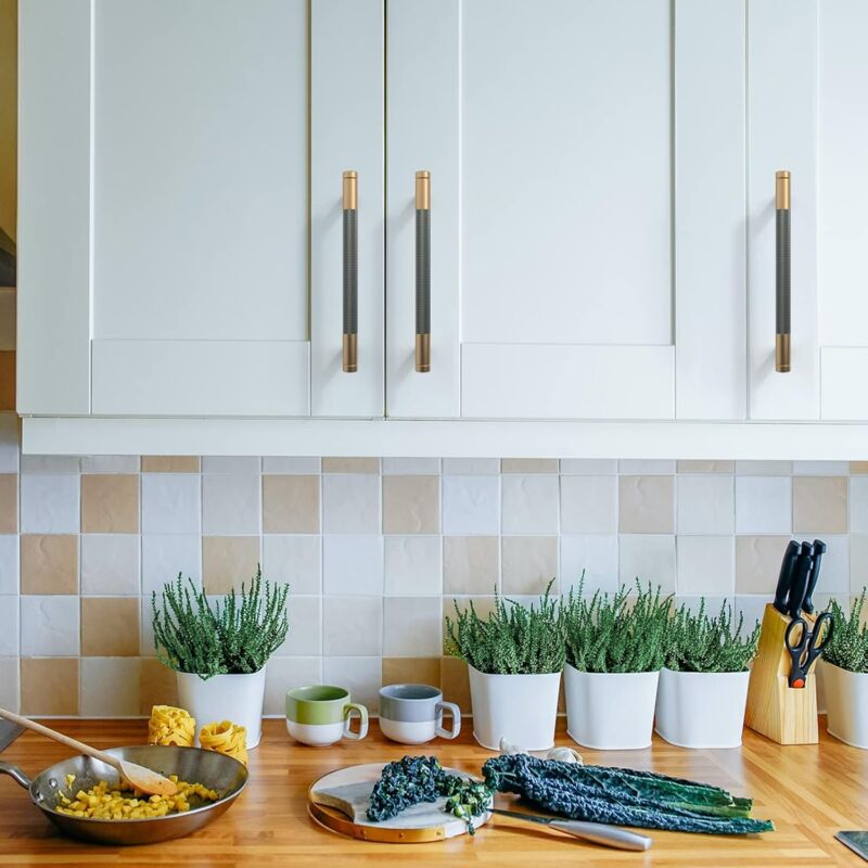 10 Pieces Kitchen Cabinet Handles Gray Gold 128Mm Gold Alloy Furniture Handles With Screws, For Desks, Drawers,