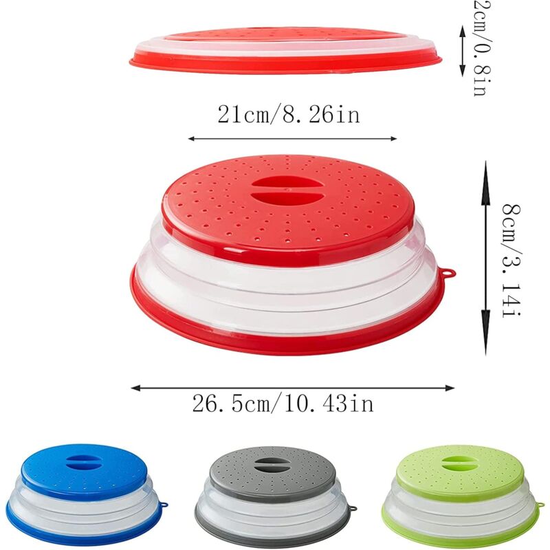 Foldable Microwave Cover, 2 Pieces Foldable Microwave Cover, Food Heating Cover Microwave Splatter Cover With Steam