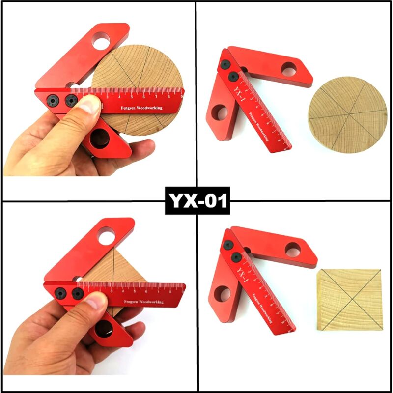 Woodworking Measuring Tool, Line Gauge Center, 45/90 Degree Right Angle Line Gauge Carpenter Ruler