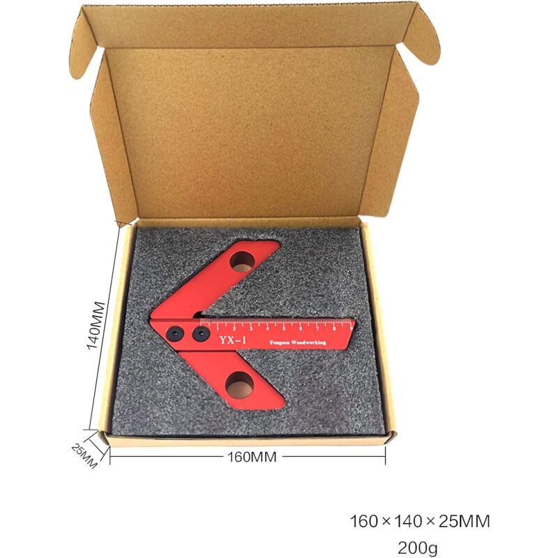 Woodworking Measuring Tool, Line Gauge Center, 45/90 Degree Right Angle Line Gauge Carpenter Ruler