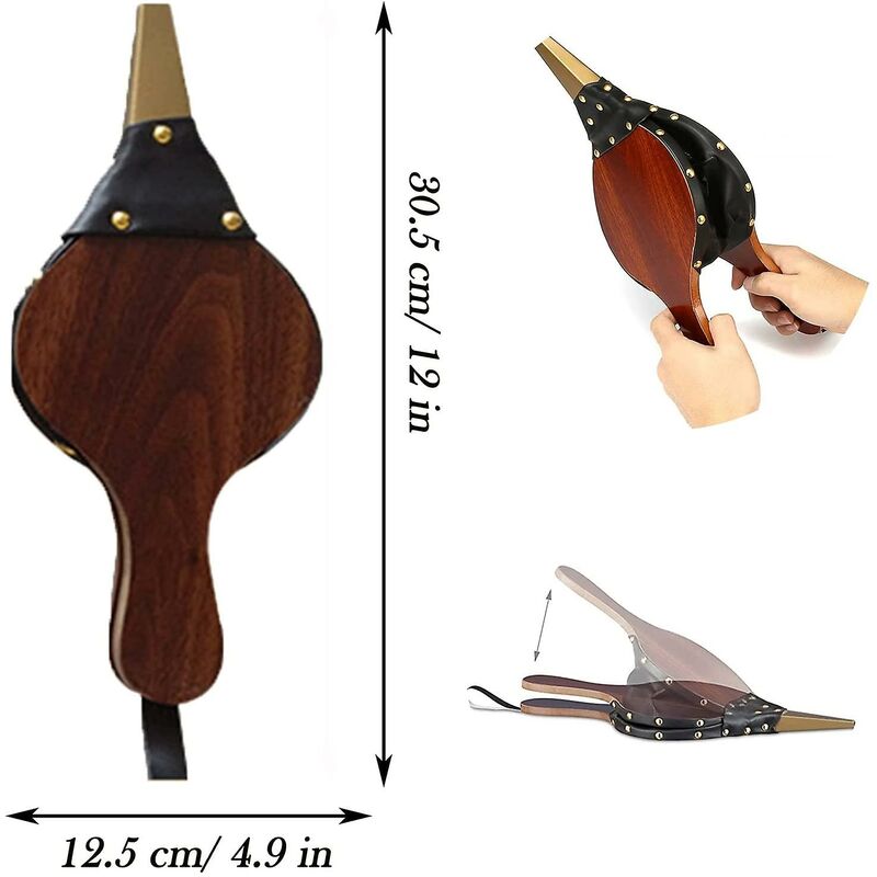 Fireplace Bellows, Wood Fire Blower, Fireplace Bellows, Wood Fire Bellows, With Strap, For Barbecue, Fireplace, Wood