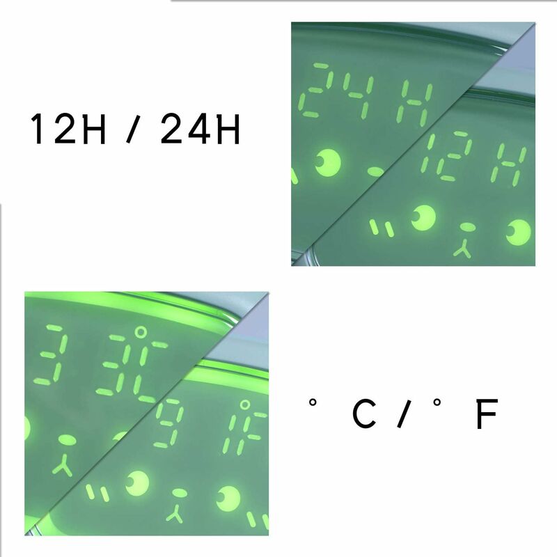 Kids Digital Alarm Clock For Girls Boys, Angel Digital Alarm Clock With Lights And Snooze Function (Green)