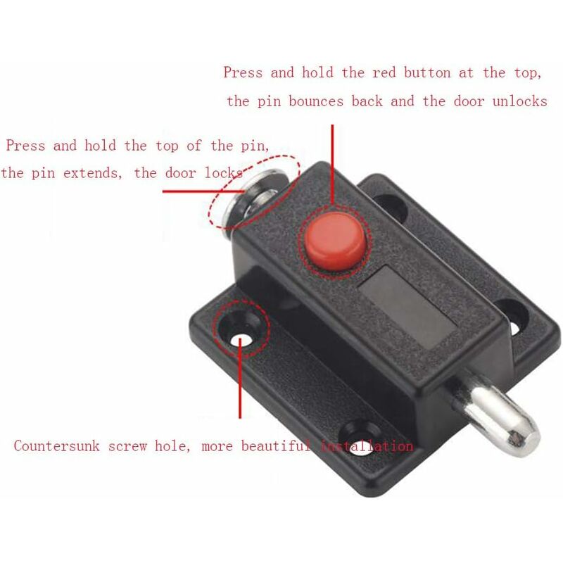 4 pcs Spring Window Cabinet Knob Automatic Door Latch Lock Furniture Cabinet Drawer Door Lock With Spring Knob