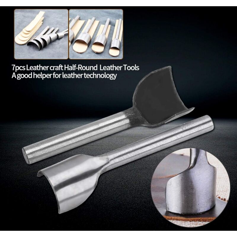7 pcs Half ROund Diy Leather Craft Tools Arc Shape Belt End Cutter Leather Strap Semicircle Punch Tools (10-40Mm)