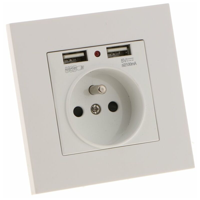 Sharplace Wall Socket, Wall Socket, Dual Usb 5V/2100Ma, 2 Port Usb Socket Convenient And Easy To Manage