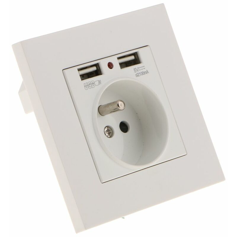 Sharplace Wall Socket, Wall Socket, Dual Usb 5V/2100Ma, 2 Port Usb Socket Convenient And Easy To Manage
